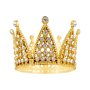Kaketopper - Krone - Gull med slvkrystaller - 7 cm