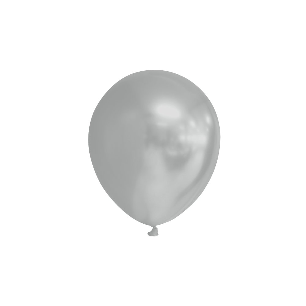Ballonger – Metallisk sølv – 100-pakning – Metallisk, Ensfargede ballonger, Ballonger