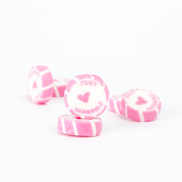 Karameller - Just Married - Rosa - Ca. 50 stk