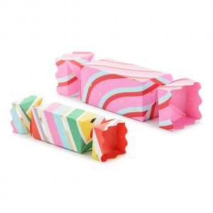 Gaveesker - Karameller - Rosa/Rd - 2-pakning