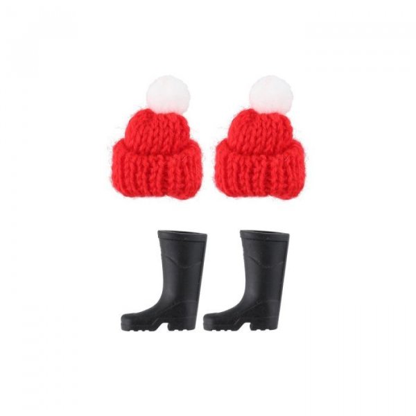 Julenissens stvler og varm lue - Svart/Rd