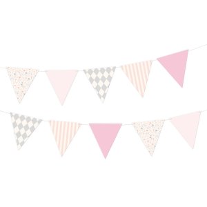 Girlander - Trekanter - Rosa/gr� - 190 cm
