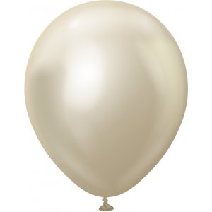 Ballonger ensfarget - Premium 30 cm - Hvit gull krom