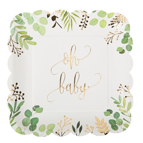Papptallerkener - Babyshower - 8-pakning Papptallerkener - Babyshower - 8-pakning