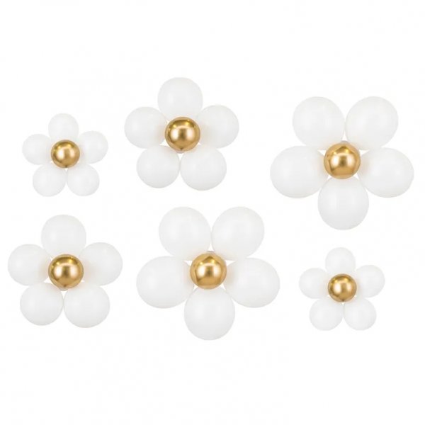 Ballongkit - Blommor - Vit/Guld