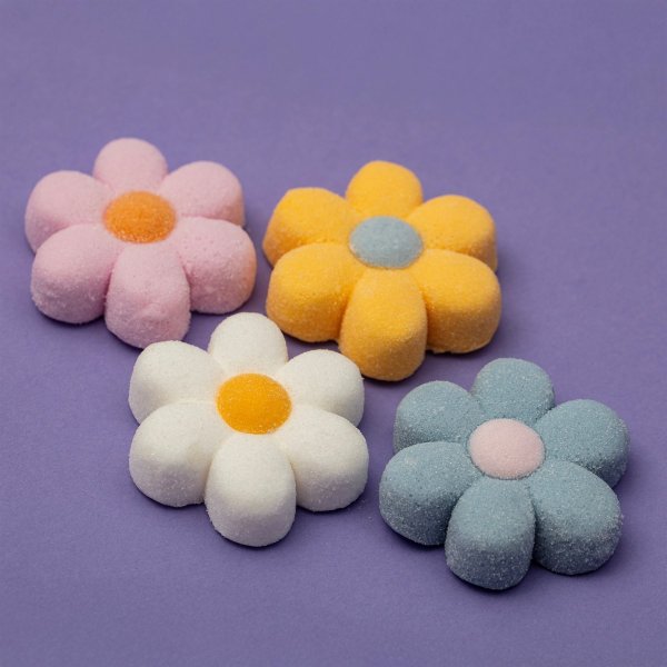Marshmallow-dekorasjoner - Blomster - 12 stk Marshmallow-dekorasjoner - Blomster - 12 stk