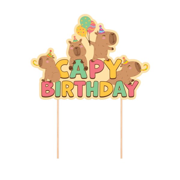 Kaketopper - Capybara - Capy Bursdag Kaketopper - Capybara - Capy Bursdag