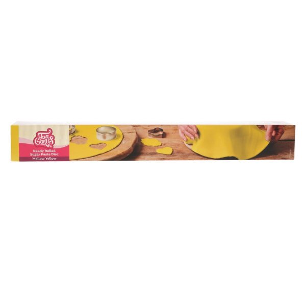 Ferdigrullet sukkerpasta - Gul - FunCakes - 36 cm Ferdigrullet sukkerpasta - Gul - FunCakes - 36 cm