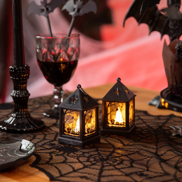 Liten lyslykt - LED - Halloween - 12 cm Liten lyslykt - LED - Halloween - 12 cm