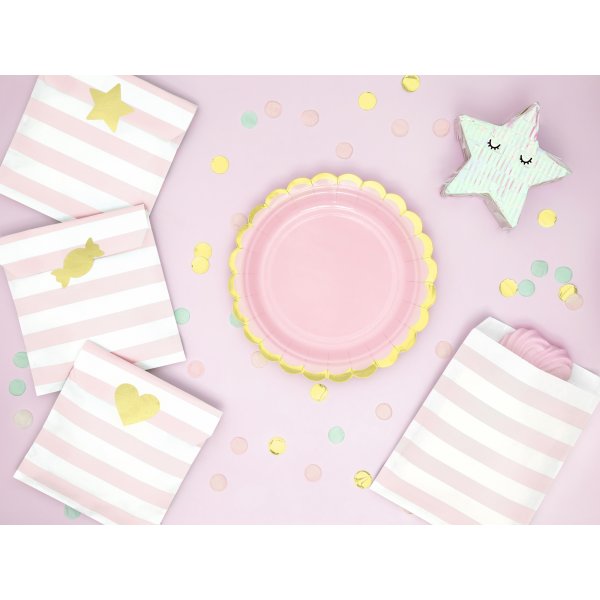 Desserttallerkener - Rosa - gullkant - 6-pakning Desserttallerkener - Rosa - gullkant - 6-pakning