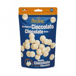 Sjokoladeknapper - Hvit sjokolade - Decora - 250 g