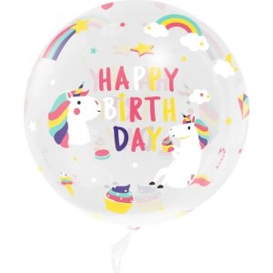 Stor gjennomsiktig ballong - Enhjørning - 45 cm Stor gjennomsiktig ballong - Enhjørning - 45 cm