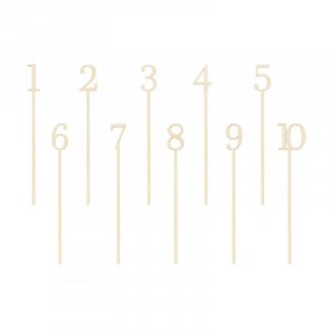 Bordnummerering - Tre - 1-10 - 25 cm
