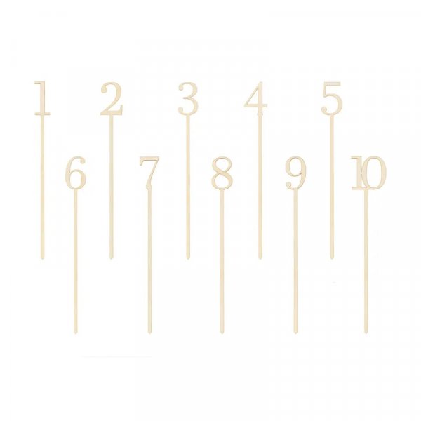 Bordnummerering - Tre - 1-10 - 25 cm Bordnummerering - Tre - 1-10 - 25 cm