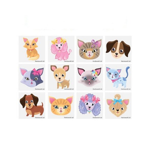 Tatoveringer/Gummer - Hund og Katt - 12 stk Tatoveringer/Gummer - Hund og Katt - 12 stk