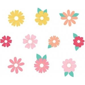 Drikkelapper - Blomster - 10-pakning