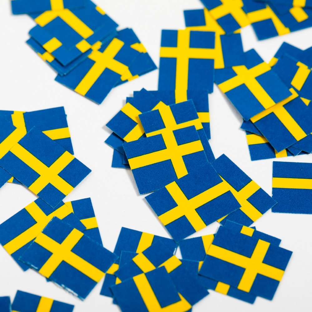 Konfetti - Svensk flagg - 150 stk - Studentdekorasjon, Student