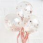 Mini konfettiballonger - 5-pakning - Rosegull