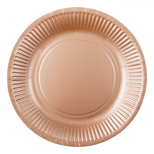 Papirtallerkener - Roségull 23 cm - 8-pakning Papirtallerkener - Roségull 23 cm - 8-pakning