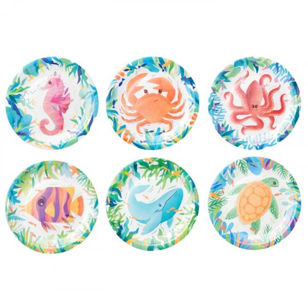 Papptallerkener - Sjøtema - 6-pakning Papptallerkener - Sjøtema - 6-pakning