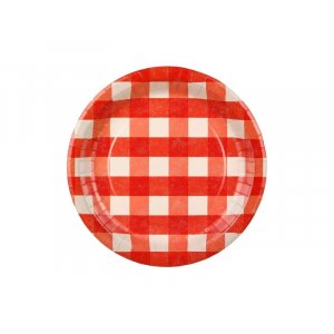 Papirtallerkener - Rødrutete - 6-pakning - 27 cm Papirtallerkener - Rødrutete - 6-pakning - 27 cm
