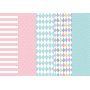 Gavepapir - Rosa/mint - 5 ark, 5 m