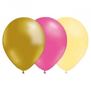 Ballonger - Elfenben/Rosa/Gull - 15-pakning