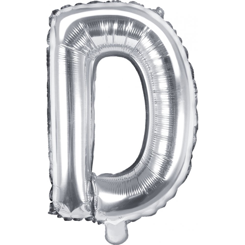 Bokstavballonger – Sølv – 35 cm – Bokstav: D – Bokstavballonger, Ballonger