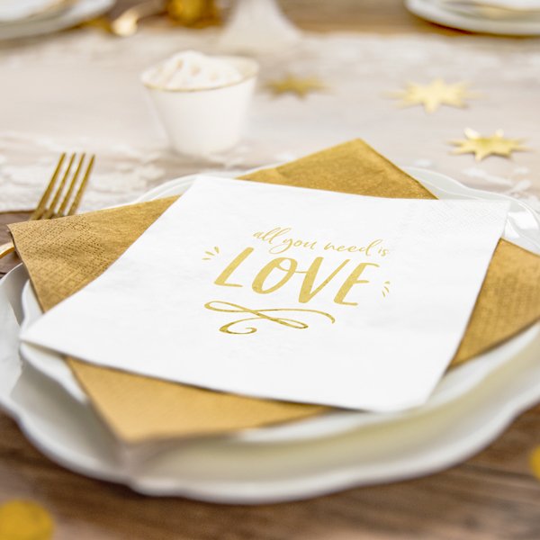 Servietter - Alt du trenger er kjrlighet - 20-pakning