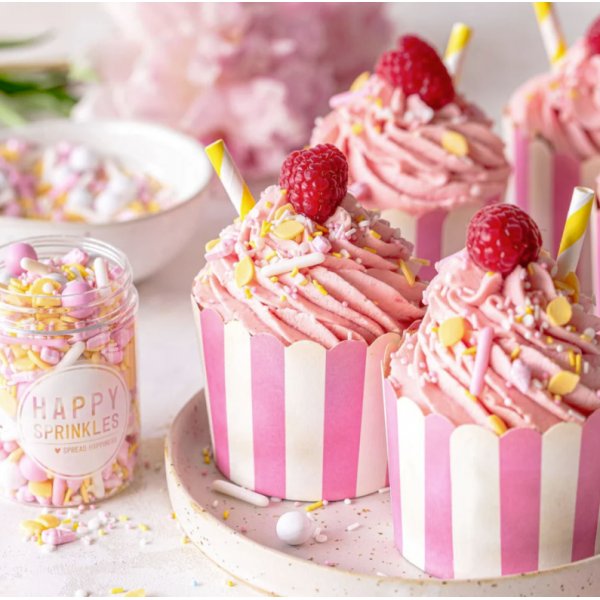 Stabile muffinsformer - Lys rosa/Hvit - 12 stk Stabile muffinsformer - Lys rosa/Hvit - 12 stk