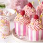Stabile muffinsformer - Lys rosa/Hvit - 12 stk Stabile muffinsformer - Lys rosa/Hvit - 12 stk