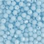 Fasetterte perler - 3 x 4 mm - Lysebl