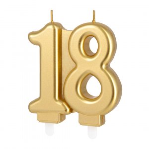 Kakelys/Bursdagslys - 18 - Gull - 7,7 cm Kakelys/Bursdagslys - 18 - Gull - 7,7 cm