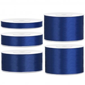 Satengbånd - Marineblått - 25 m Satengbånd - Marineblått - 25 m