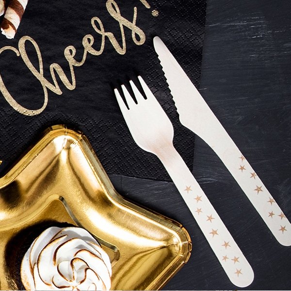 Trebestikk - Gullstjerner Trebestikk - Gullstjerner