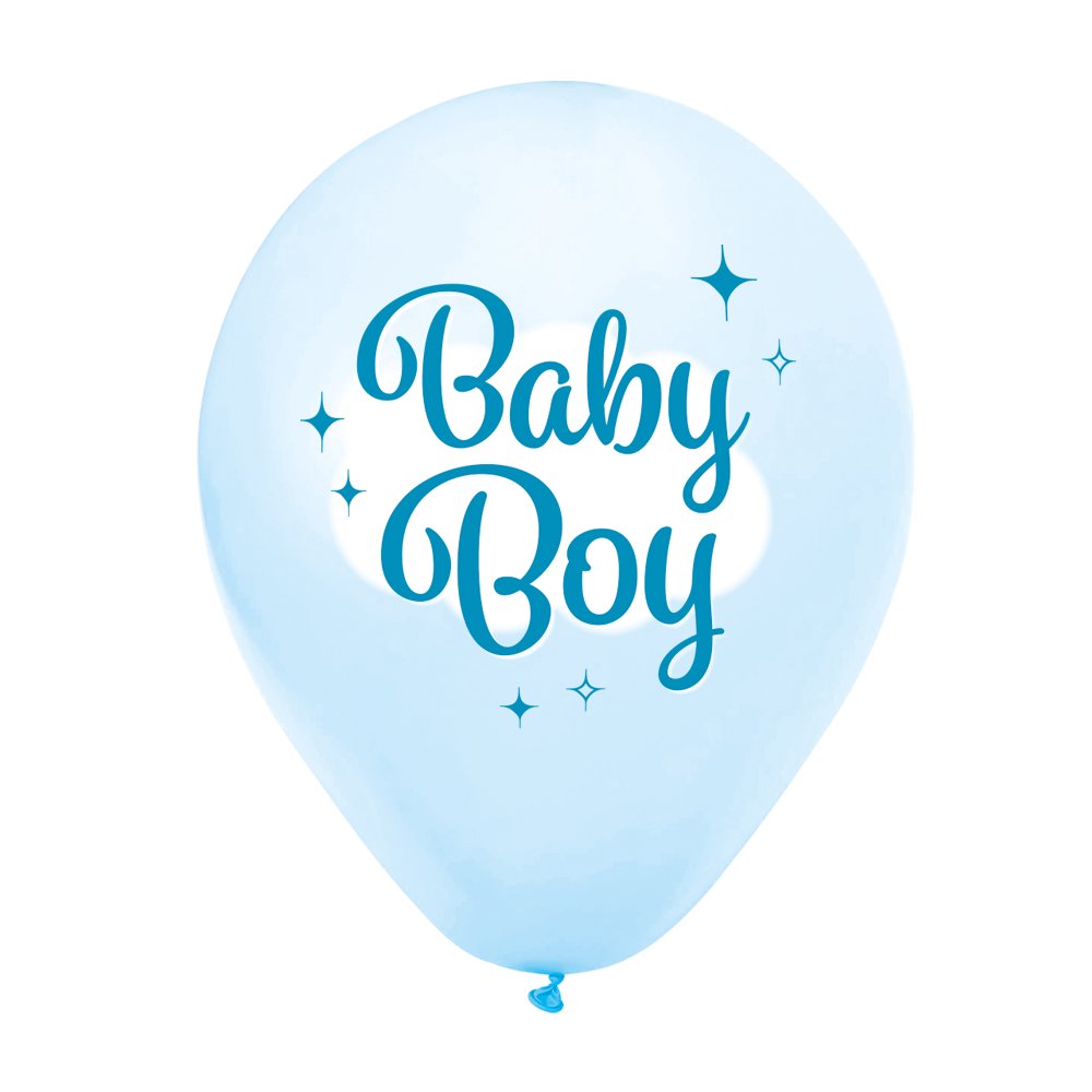 Ballonger – Babygutt – Blå – 8-pakning – Ballonger med trykk, Ballonger