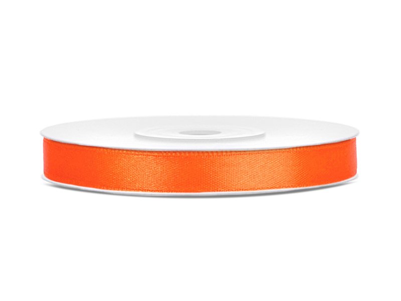 Satengbånd – Oransje – (Bredde: 6 mm) – 25 meter