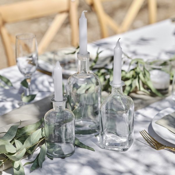 Lysestaker - Glassflasker - Sage Wedding - 3-pakning Lysestaker - Glassflasker - Sage Wedding - 3-pakning