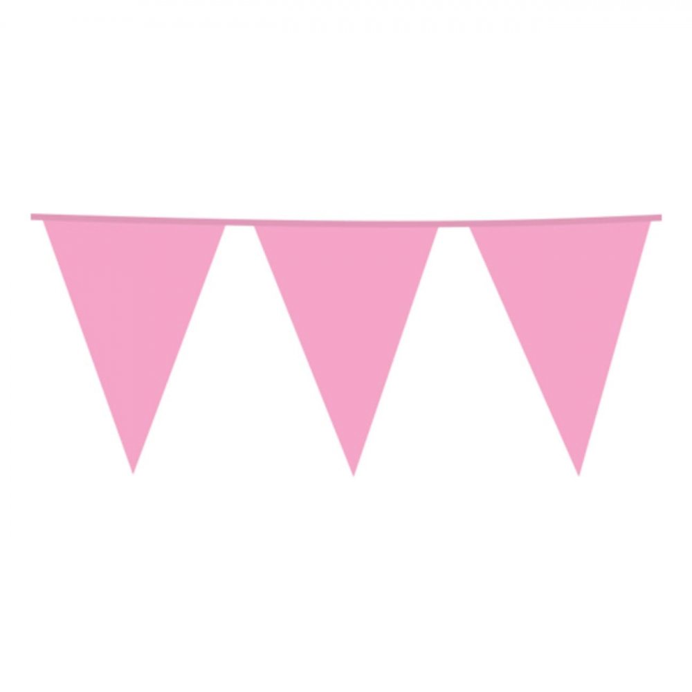 Girlander – Store vimpler – Rosa – 10 m – Vimpler til fester, Festdekorasjoner