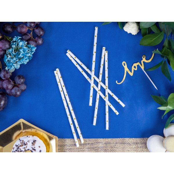 Sugerør - Stjerner - Gull Metallisk - 10 stk Sugerør - Stjerner - Gull Metallisk - 10 stk