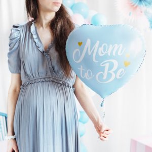 Folieballong - Bltt hjerte - Vordende mamma