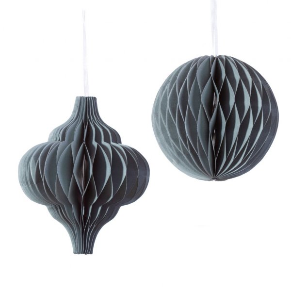 Julekuler - Sass & Belle - Honningkaker - Grå - 2-pakning Julekuler - Sass & Belle - Honningkaker - Grå - 2-pakning