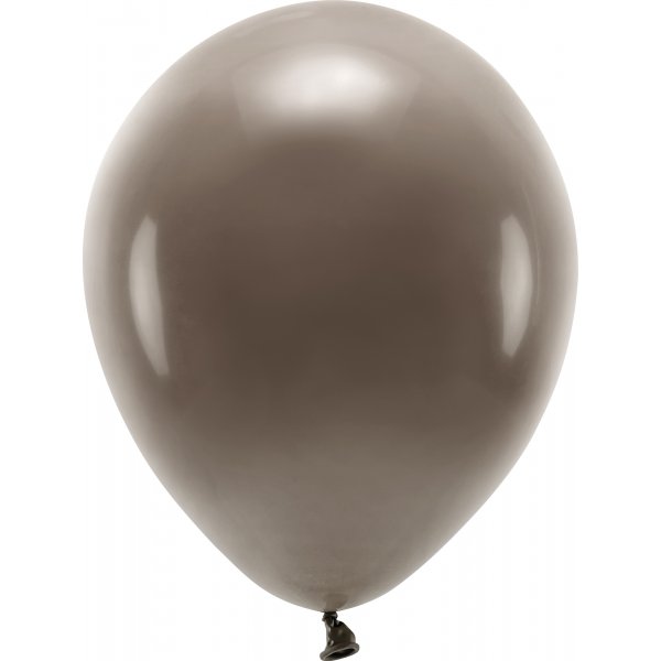 Ensfargede ballonger - �ko 30 cm - Brun - 10-pakning