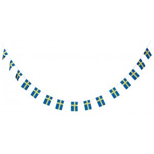 Flagggirlander - Sverige - Stoff - 6 meter