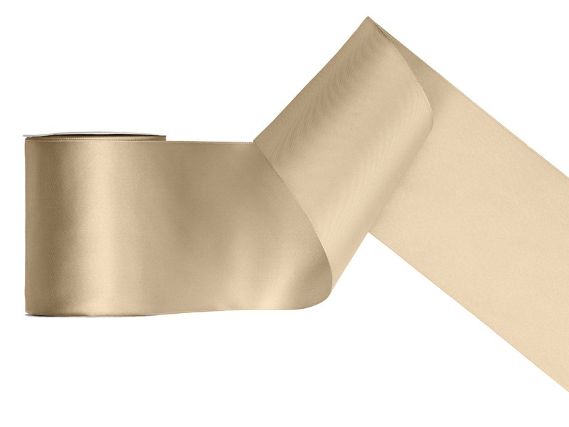 Satengbånd – Kaldt gull – (Bredde: 100 mm) – 25 meter
