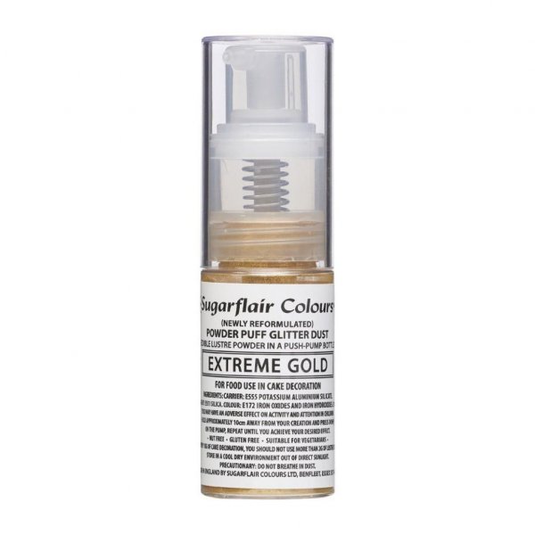 Spiselig glitterspray - Sugarflair - Ekstrem gull - 10 g
