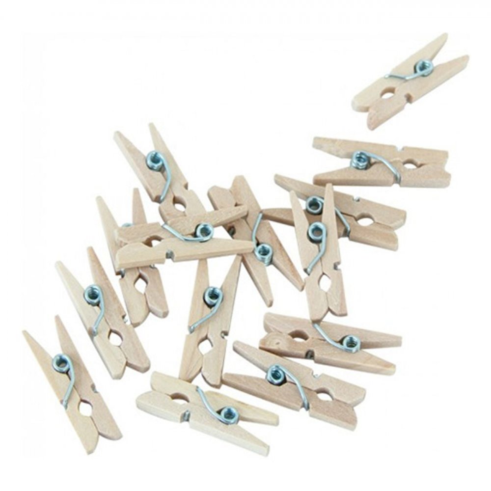 Klesklyper Mini Naturlige – 24-pakning – Ballonger
