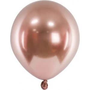 Glansende ballonger - Rosgull - 12 cm - 50-pakning