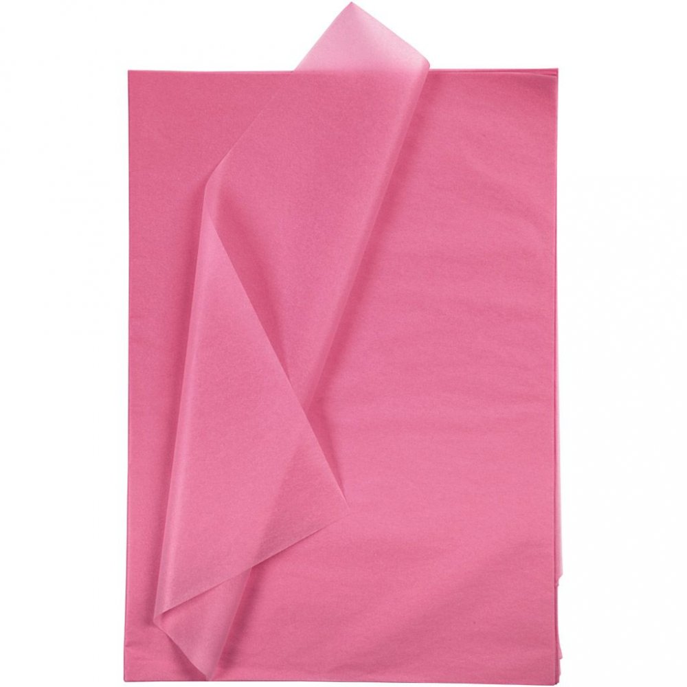 Silkepapir - 25 ark - Rosa - Tørkepapir, Gaveinnpakning