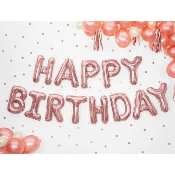 Ballonggirland - Gratulerer med dagen - Rosegull Ballonggirland - Gratulerer med dagen - Rosegull